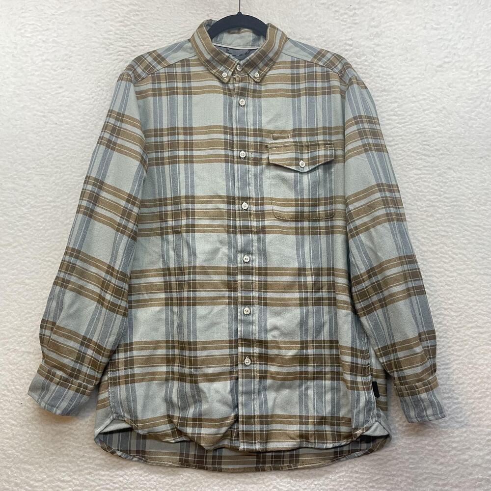 The North Face Shirt Mens Medium Gray Plaid Flannel Long Sleeve Button Down
